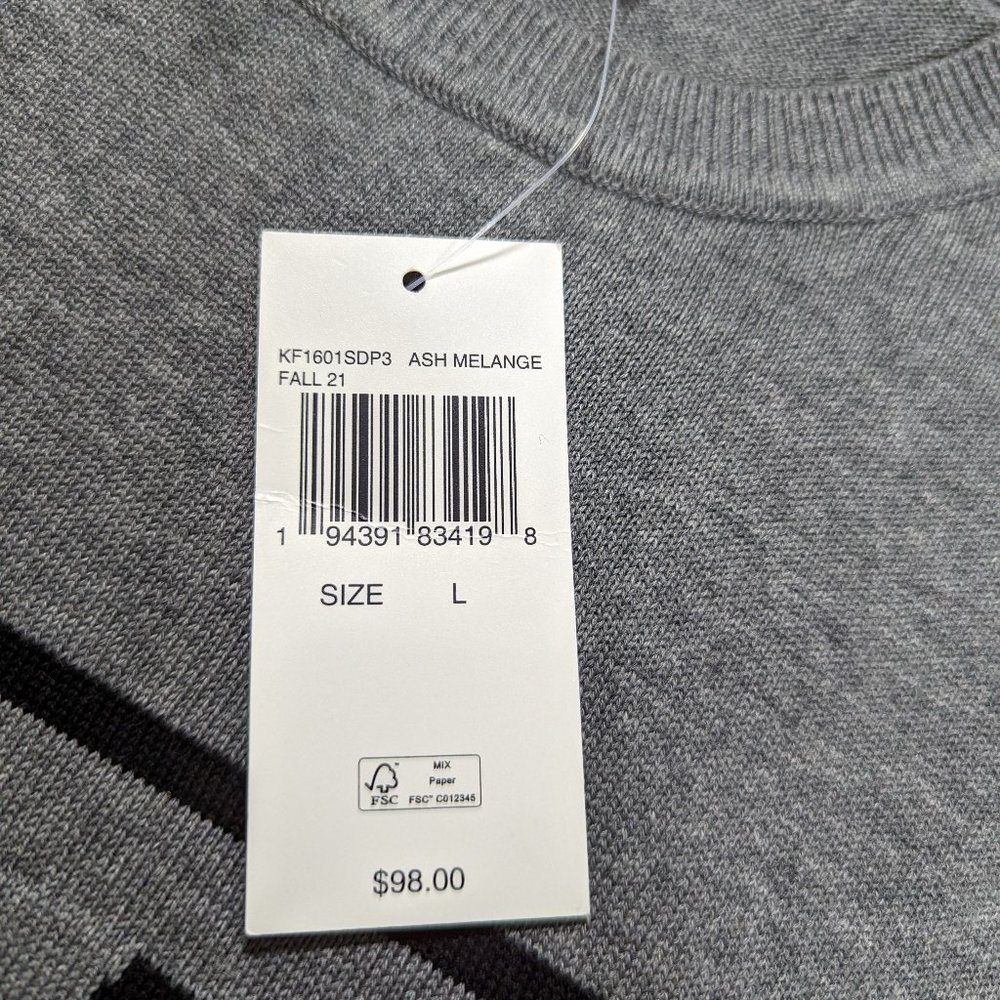 $98 Michel Kors Men Knit Crew Neck Sweater Size L Big Logo Long Sleeve Pullover - Picture 5 of 6